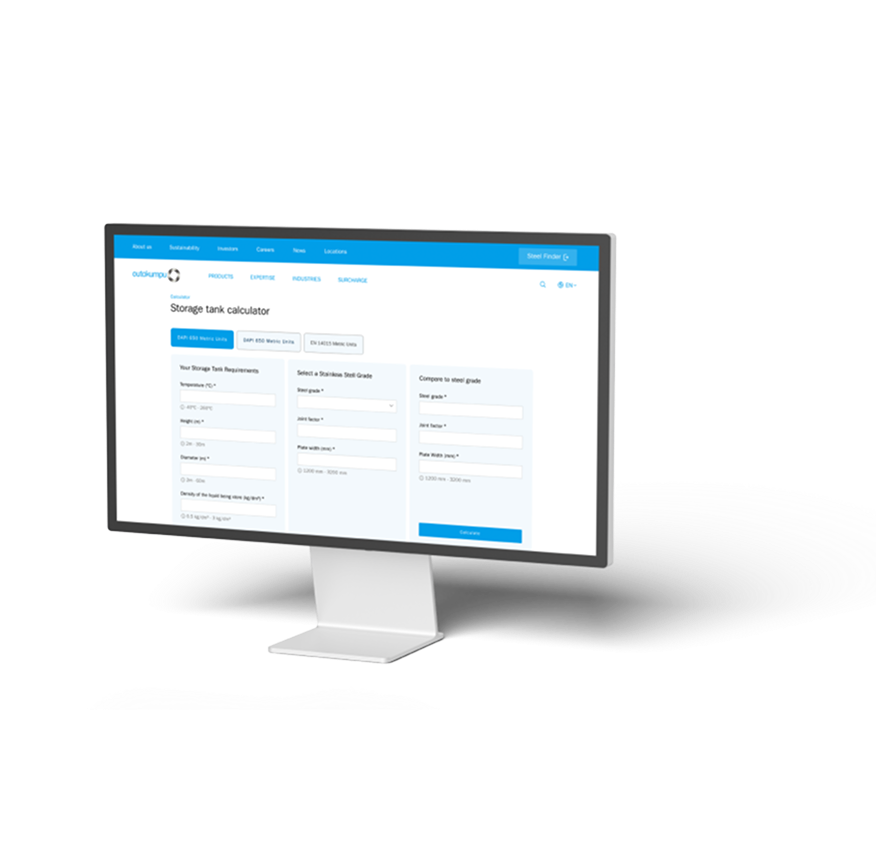 Illustration of a computer screen with material calculator open on it.